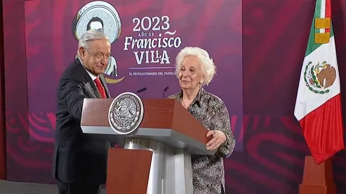 México AMLO recibe a la fundadora de Abuelas de Plaza de Mayo Estela