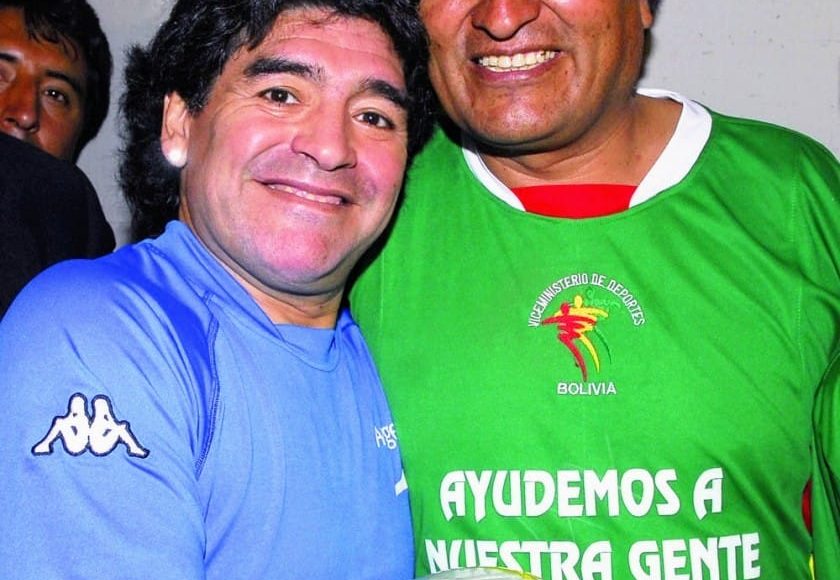 diego maradona evo morales